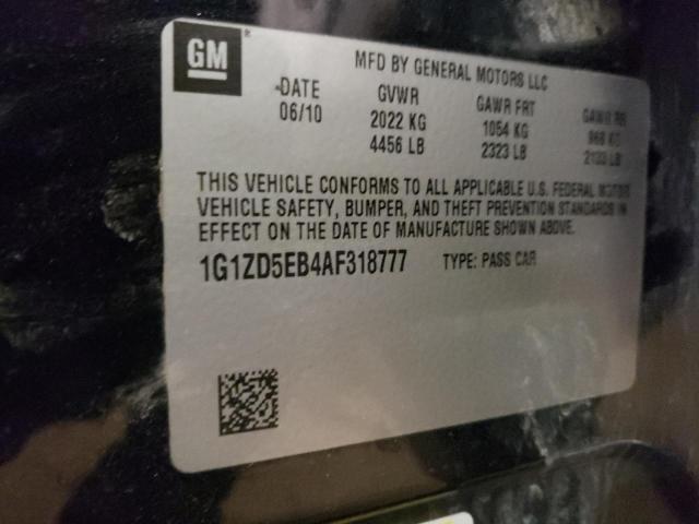 1G1ZD5EB4AF318777 - 2010 CHEVROLET MALIBU 2LT BLACK photo 12