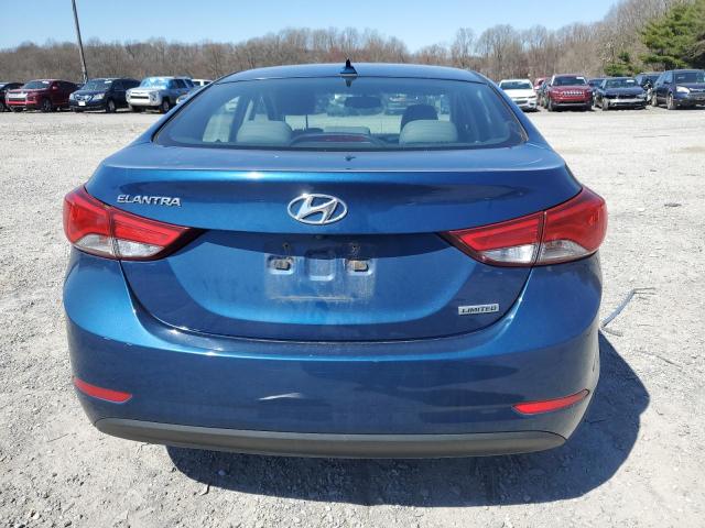 KMHDH4AE8FU381606 - 2015 HYUNDAI ELANTRA SE BLUE photo 6