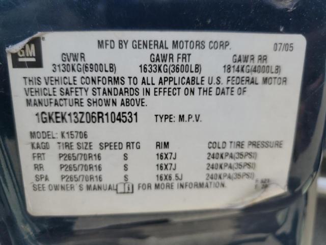 1GKEK13Z06R104531 - 2006 GMC YUKON BLUE photo 14