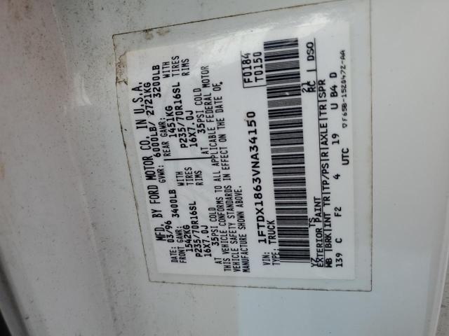 1FTDX1863VNA34150 - 1997 FORD F150 WHITE photo 12