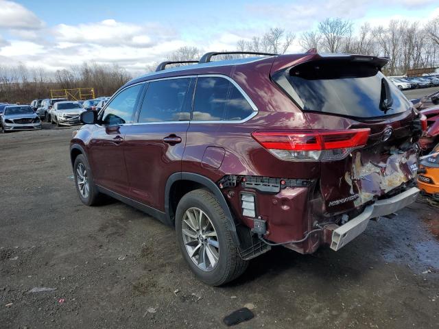 5TDJZRFH5KS966985 - 2019 TOYOTA HIGHLANDER SE BURGUNDY photo 2