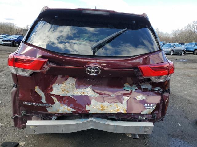 5TDJZRFH5KS966985 - 2019 TOYOTA HIGHLANDER SE BURGUNDY photo 6