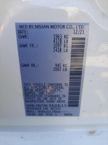 1N4BL4BV7RN360615 - 2024 NISSAN ALTIMA S WHITE photo 13