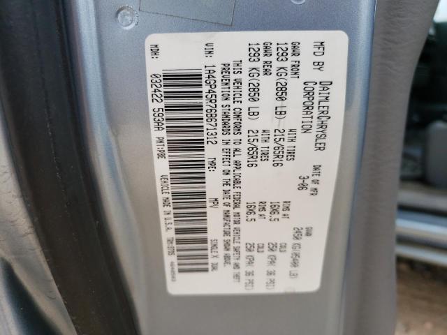 1A4GP45R76B671312 - 2006 CHRYSLER TOWN & COU ლურჯი ფოტო 13