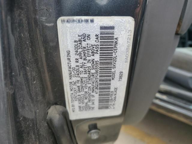 4T1BG22K5YU965595 - 2000 TOYOTA CAMRY CE GRAY photo 12