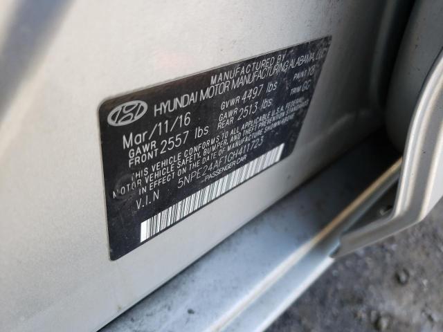 5NPE24AF1GH411723 - 2016 HYUNDAI SONATA SE SILVER photo 12
