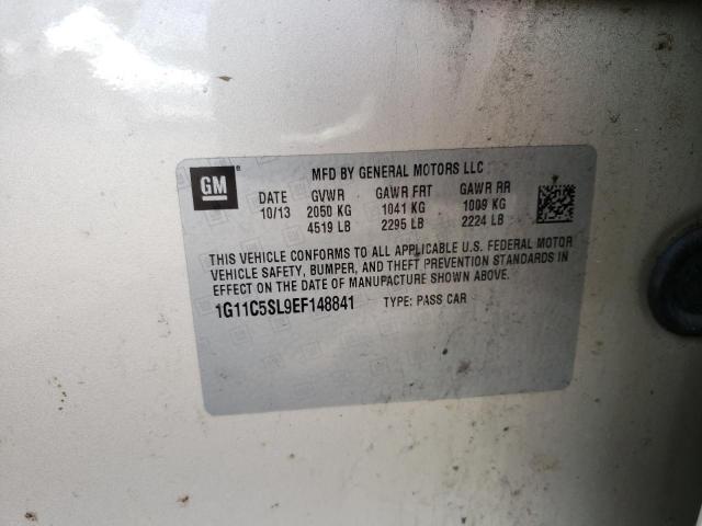 1G11C5SL9EF148841 - 2014 CHEVROLET MALIBU 1LT კრემისფერი ფოტო 12