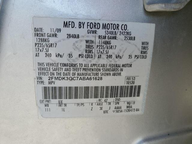 2FMDK3GC7ABA61628 - 2010 FORD EDGE SE SILVER photo 14