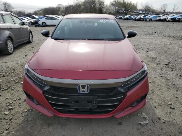 1HGCV3F29NA011784 - 2022 HONDA ACCORD HYBRID SPORT RED photo 5