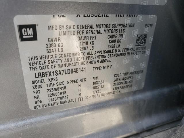 LRBFX1SA7LD048141 - 2020 BUICK ENVISION PREFERRED GRAY photo 13