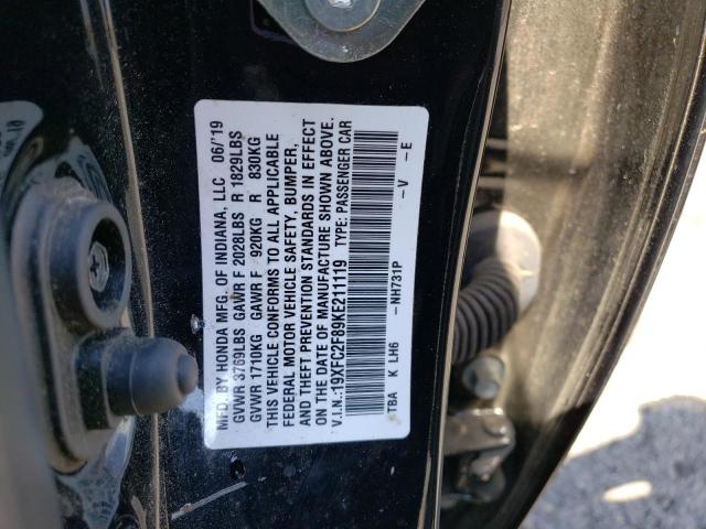 19XFC2F89KE211119 - 2019 HONDA CIVIC SPORT 灰色 照片 12