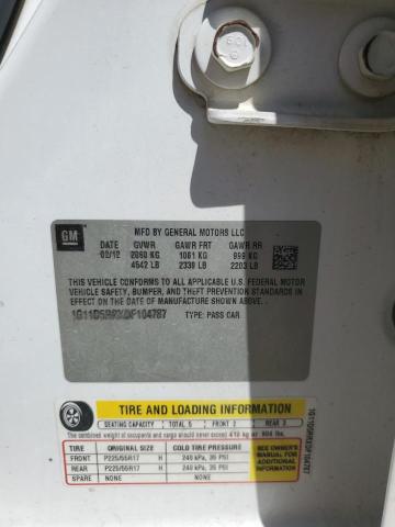 1G11D5RRXDF104787 - 2013 CHEVROLET MALIBU 1LT 白色 照片 12