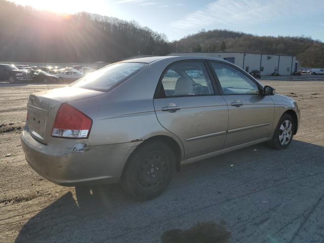 KNAFE222495618618 - 2009 KIA SPECTRA EX BEIGE photo 3