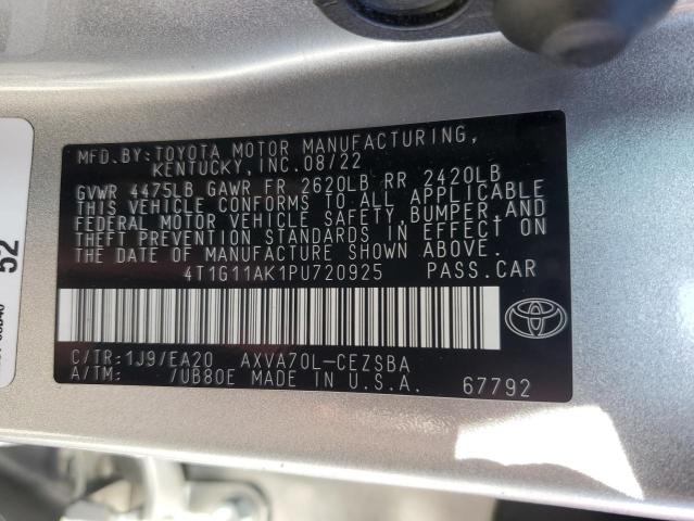 4T1G11AK1PU720925 - 2023 TOYOTA CAMRY SE NIGHT SHADE SILVER photo 13