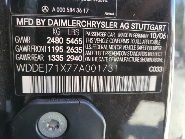 WDDEJ71X77A001731 - 2007 MERCEDES-BENZ CL 550 BLACK photo 13