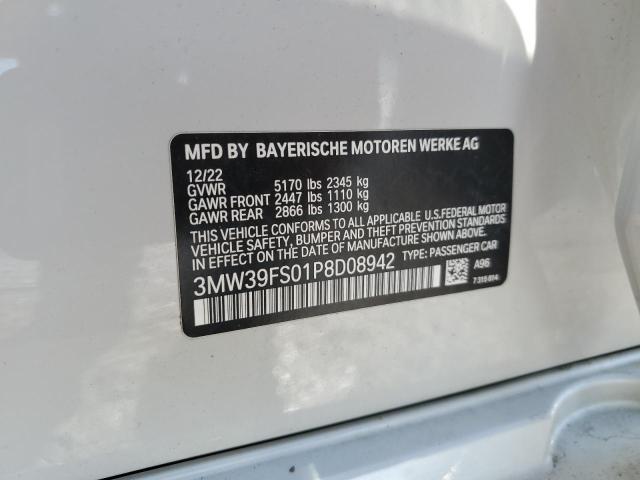 3MW39FS01P8D08942 - 2023 BMW 330XE თეთრი ფოტო 12