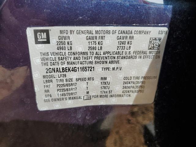 2GNALBEK4G1165721 - 2016 CHEVROLET EQUINOX LS BLUE photo 13