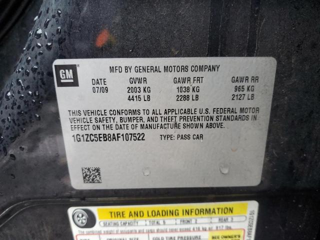 1G1ZC5EB8AF107522 - 2010 CHEVROLET MALIBU 1LT 黑色 照片 12