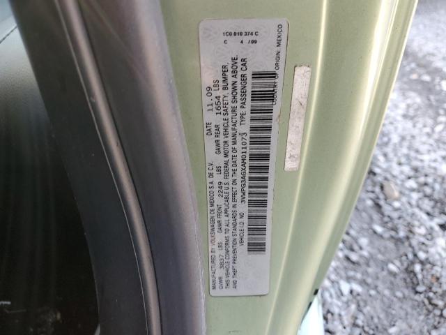 3VWPG3AGXAM011073 - 2010 VOLKSWAGEN NEW BEETLE GREEN photo 12