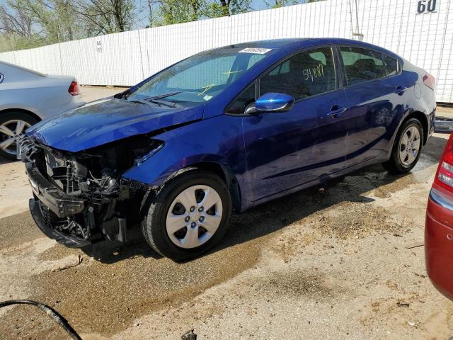 3KPFK4A70HE161121 - 2017 KIA FORTE LX BLUE photo 1