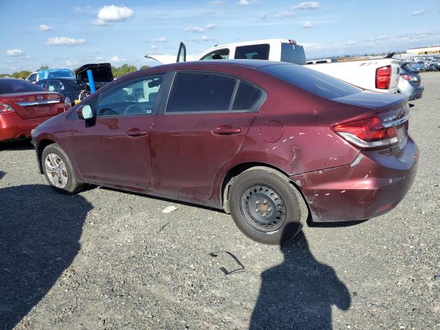 19XFB2F52EE204266 - 2014 HONDA CIVIC LX BURGUNDY photo 2