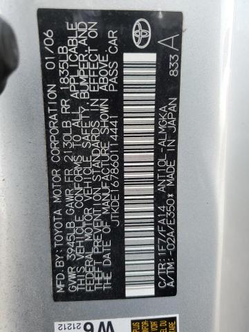 JTKDE167860114441 - 2006 TOYOTA SCION TC ვერცხლისფერი ფოტო 12