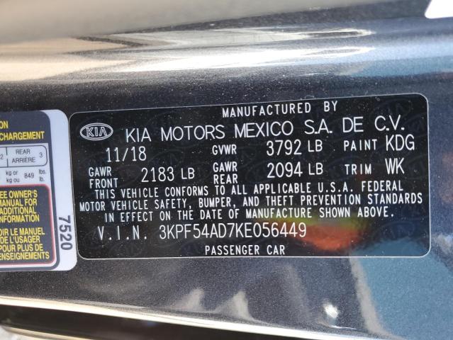 3KPF54AD7KE056449 - 2019 KIA FORTE EX CHARCOAL photo 13