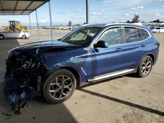 5UX43DP02N9K14544 - 2022 BMW X3 SDRIVE30I BLUE photo 1