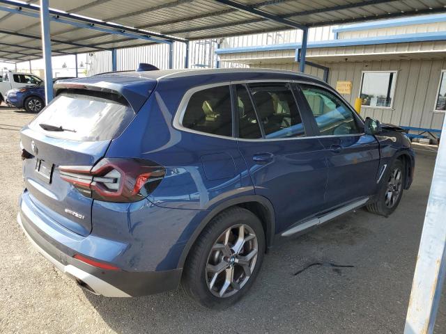 5UX43DP02N9K14544 - 2022 BMW X3 SDRIVE30I BLUE photo 3