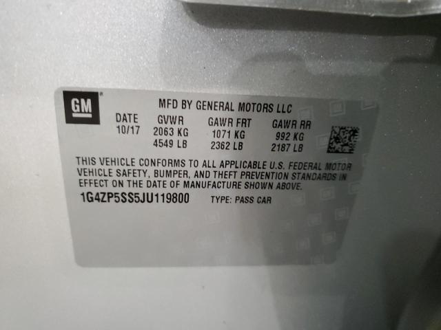 1G4ZP5SS5JU119800 - 2018 BUICK LACROSSE ESSENCE ნაცრისფერი ფოტო 12