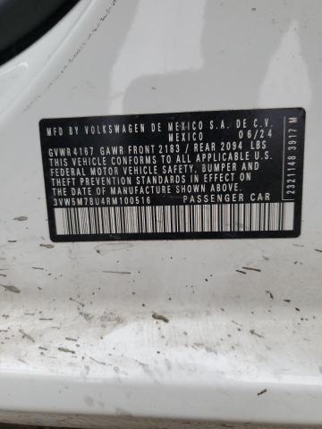 3VW5M7BU4RM100516 - 2024 VOLKSWAGEN JETTA S WHITE photo 12