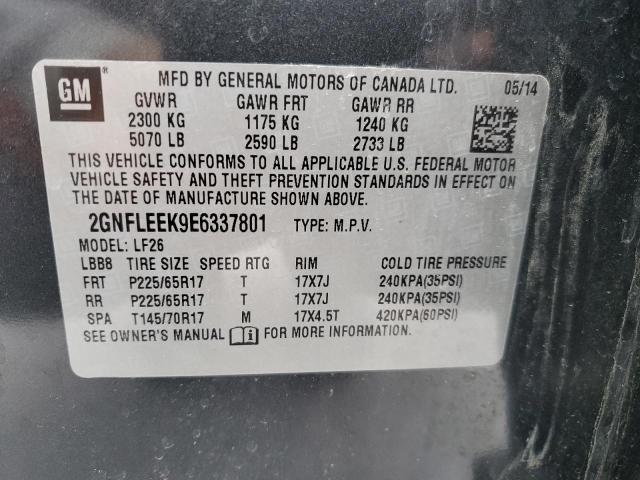 2GNFLEEK9E6337801 - 2014 CHEVROLET EQUINOX LS BLACK photo 14