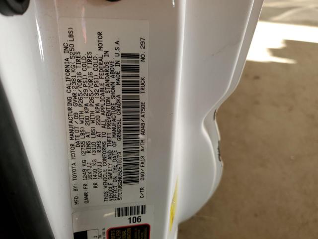 5TETU62N09Z670173 - 2009 TOYOTA TACOMA PRERUNNER ACCESS CAB WHITE photo 13