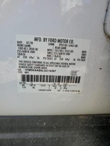 1FM5K8AB6LGC14397 - 2020 FORD EXPLORER POLICE INTERCEPTOR 白色 照片 12