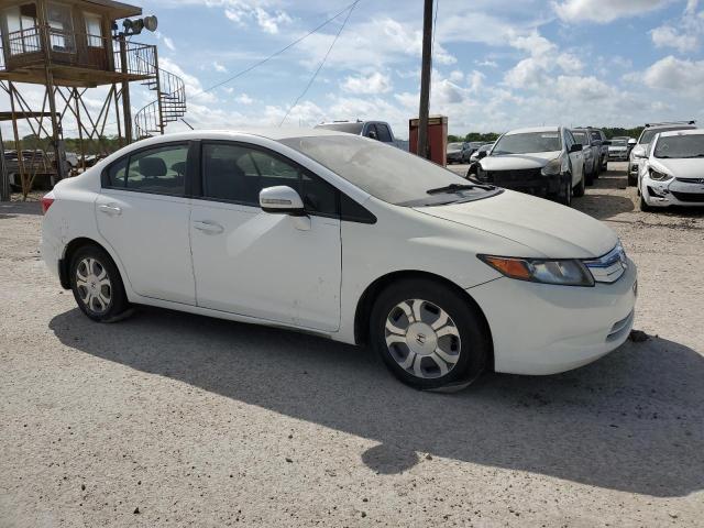 JHMFB4F37CS010089 - 2012 HONDA CIVIC HYBRID L WHITE photo 4