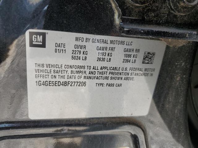 1G4GE5ED4BF277206 - 2011 BUICK LACROSSE CXS BLACK photo 12