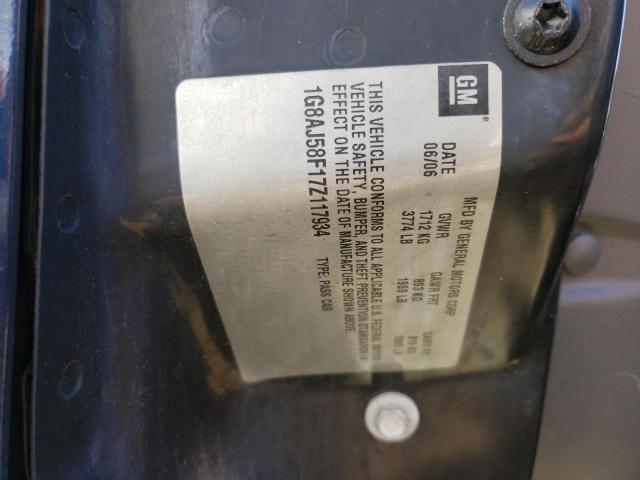 1G8AJ58F17Z117934 - 2007 SATURN ION LEVEL 2 BLUE photo 12