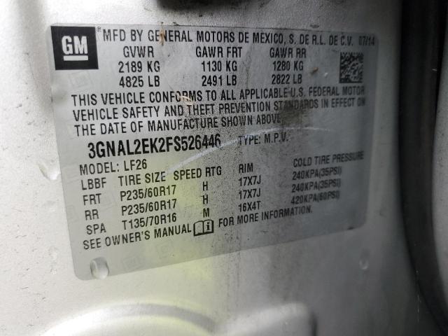3GNAL2EK2FS526446 - 2015 CHEVROLET CAPTIVA LS 银色 照片 12