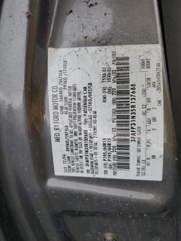 3FAFP31N35R137688 - 2005 FORD FOCUS ZX3 CHARCOAL photo 12