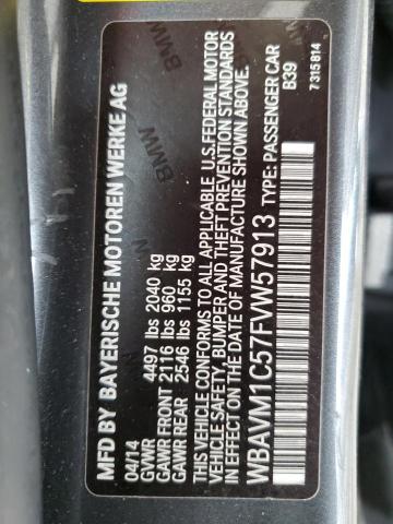 WBAVM1C57FVW57913 - 2015 BMW X1 SDRIVE28I CHARCOAL photo 13