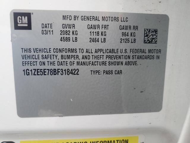 1G1ZE5E78BF318422 - 2011 CHEVROLET MALIBU LTZ WHITE photo 12