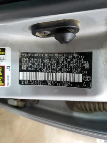 2T1BU4EE1DC080753 - 2013 TOYOTA COROLLA BASE Күміс фото 12