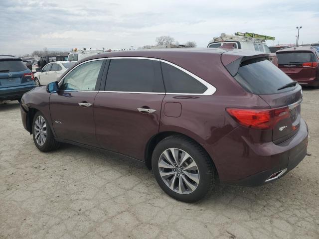 5FRYD4H40FB003320 - 2015 ACURA MDX TECHNOLOGY MAROON photo 2