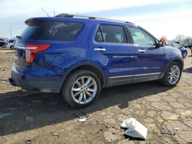 1FM5K8F86DGA17079 - 2013 FORD EXPLORER LIMITED BLUE photo 3