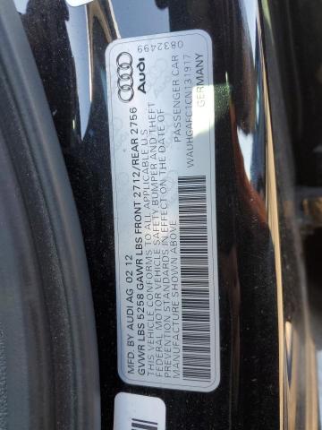 WAUHGAFC1CN131917 - 2012 AUDI A6 PRESTIGE შავი ფოტო 13