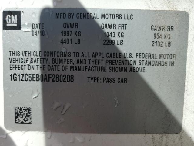 1G1ZC5EB0AF280208 - 2010 CHEVROLET MALIBU 1LT 白色 照片 12