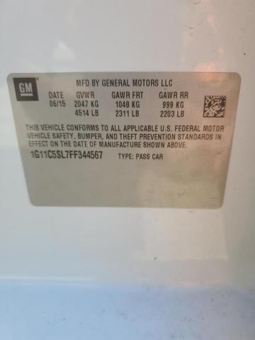 1G11C5SL7FF344567 - 2015 CHEVROLET MALIBU 1LT 白色 照片 12