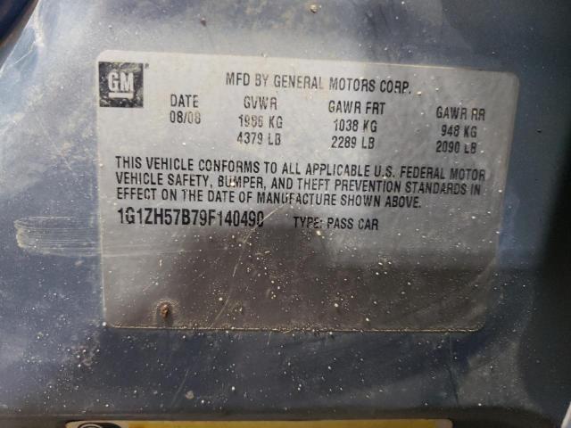 1G1ZH57B79F140490 - 2009 CHEVROLET MALIBU 1LT TWO TONE photo 12