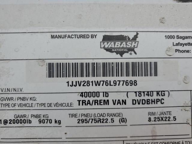 1JJV281W76L977698 - 2006 WABASH TRAILER WHITE photo 8