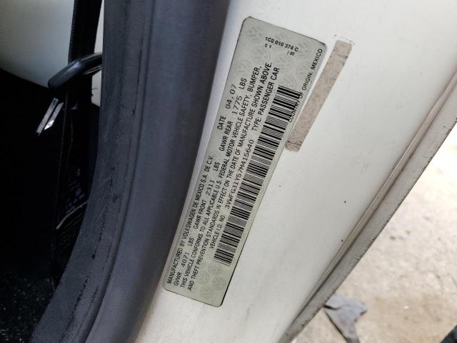 3VWFG31Y57M415640 - 2007 VOLKSWAGEN NEW BEETLE TRIPLE WHITE WHITE photo 12